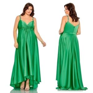 Green flowy green gown